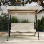 Outdoor Porch Glider Swing with Canopy Rust Proof Heavy Duty Steel Frame Adjustable Canopy Patio Furniture Garden Lawn Backyard Black Beige Brown Red Green