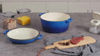 6 Quart 2-in-1 Enameled Cast Iron Dutch Oven and Casserole Nonstick Oven Safe 500°F Dual Handles All Stovetops Bread Baking Cooking Stewing