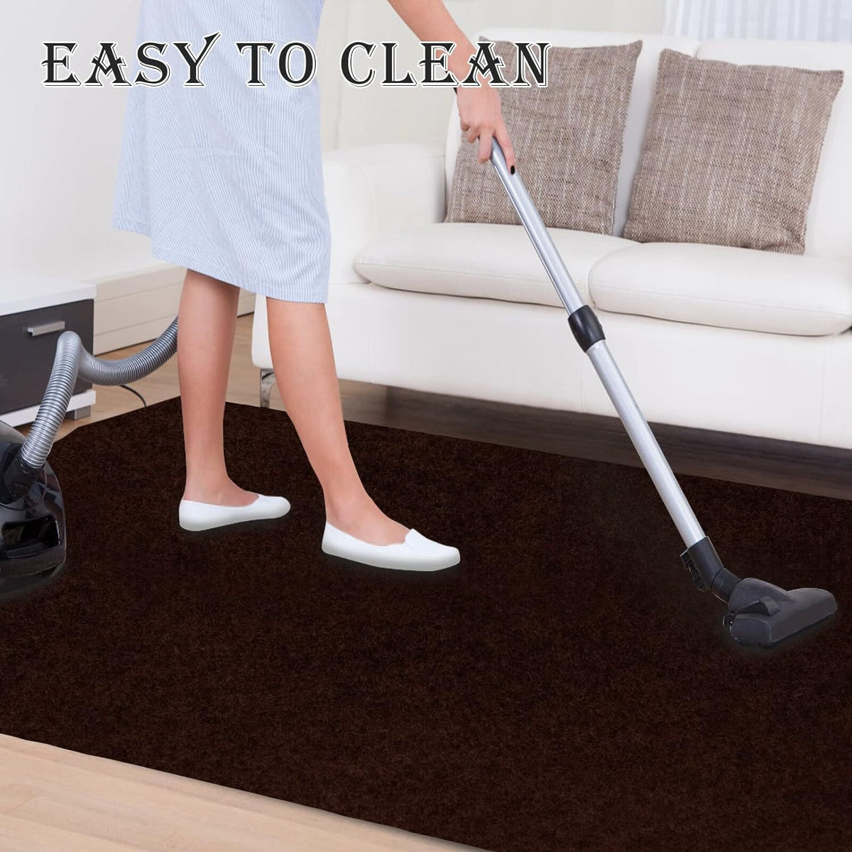 Runner Rug for Hallway Entryway Kitchen – Indoor Outdoor Non-Slip Rubber Backing, 200+ Custom Sizes, 8 Colors, Stain Resistant Low Pile Carpet Runner