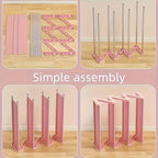 4-Tier Z-Shaped Shoe Rack Freestanding Metal Shoe Organizer for Entryway Hallway Dorm Living Room – No Tools Needed in Pink or Grey