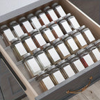 Expandable Acrylic Spice Rack Drawer Organizer Insert – Slanted Clear Spice Tray for Kitchen Drawer & Countertop, 4/6/8 Pack