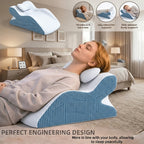 Ergonomic Backrest Pillow for Bed Reading - Multi-Purpose Support Pillow Neck Back Rest Removable Washable Cover Sleeping Reading Office Lounge