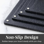 Cutting Board Set 3-Piece Wheat Straw with Granite Pattern – Dual-Sided Dishwasher Safe Chopping Boards for Home Kitchen, Multipurpose Food Prep Tray & Charcuterie Serving Board