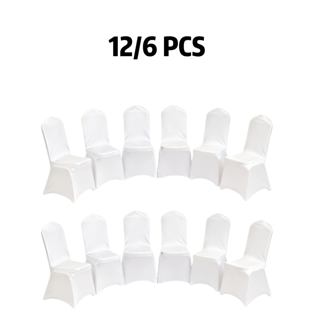 Stretch Spandex Chair Covers 6 12 Pack Machine Washable Wrinkle Resistant - Wedding Banquet Party Event Dining Chair Slipcovers Black White