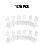Stretch Spandex Chair Covers 6 12 Pack Machine Washable Wrinkle Resistant - Wedding Banquet Party Event Dining Chair Slipcovers Black White