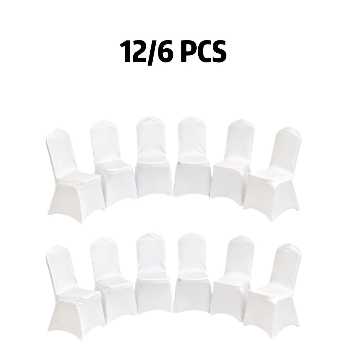 Stretch Spandex Chair Covers 6 12 Pack Machine Washable Wrinkle Resistant - Wedding Banquet Party Event Dining Chair Slipcovers Black White