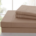 Brushed Microfiber Bed Sheet Set 6 Piece with Embroidered Pillowcases - Hotel Luxury Deep Pocket 16 Inch, Soft Breathable All Season, 24 Colors, Twin Twin XL Full Queen King Cal King