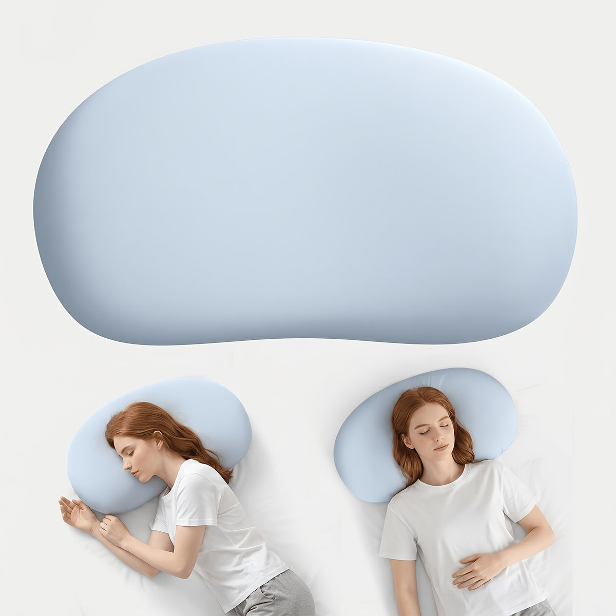 Cloud Pillow for Neck Support – Ergonomic Contoured Cooling Bed Pillow with Washable Cover | All-Season Sleep Pillow in Blue, Yellow, Purple & Pink