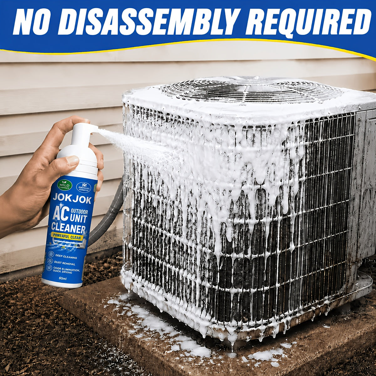 HVAC Coil Cleaner Spray for Indoor & Outdoor AC Units – Removes Dirt Buildup from Evaporator & Condenser Coils, Vents & Cooling Systems, Improves Airflow Efficiency, Easy Home HVAC Maintenance 60ml