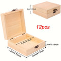 Unfinished Wooden Treasure Chest Boxes 12-Pack with Lid & Clasp - DIY Craft Boxes, Pirate Party Favors for Birthday Parties, Christmas Gift Boxes & Kids Decoration Projects