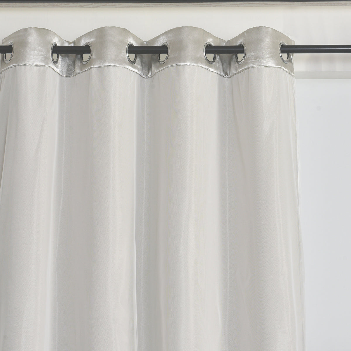 Double Layer Curtains Snowflake Embroidered Sheer Voile + Room Darkening Grommet Drapes – Thermal Insulated Tiebacks Included | 7 Colors Pack of 2