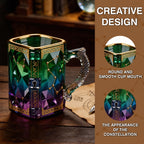 Gradient Constellation Coffee Cup with Dragon Handle - Retro Espresso Tea Cup for Home & Office, Unique Halloween Festival Gift for Game Enthusiasts, Includes Gift Box & Digital Painting