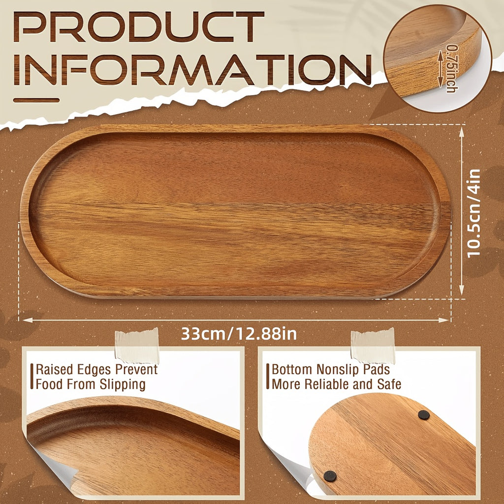Wood Serving Trays Charcuterie Board Set 4pc 8pc Rectangular Wooden Plates Serving Platter for Cheese Bread Fruit Appetizer Party Buffet