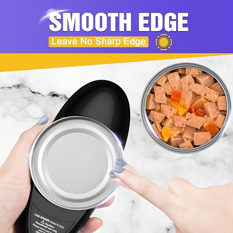 One-Click Electric Can Opener – Auto Shut-Off, Smooth Edges, Ergonomic | For Elderly, Arthritis & Weak Grip | Red & Black