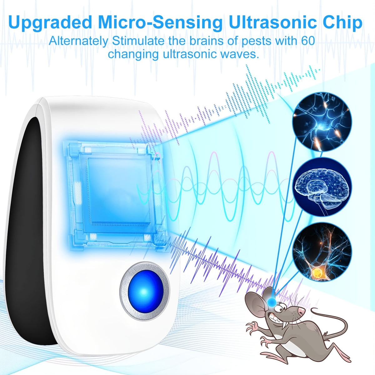 Ultrasonic Pest Control Device 2026 Upgraded Plug-In Repeller for Mosquitoes Mice Cockroaches Ants Spiders Fleas Chemical-Free Indoor Pest Repellent for Home Kitchen Office 4 6 8 Pack