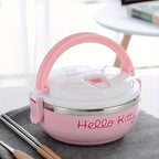 Hello Kitty Stainless Steel Lunch Box Bento Box for Girls - Officially Licensed Sanrio Cute Pink 2-Tier & 3-Layer Portable Lunch Container for School Picnic Kids Women, Food-Safe 304 Steel