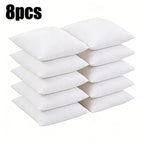 Square Cushion Inserts 8 Pack – Hollowfiber Filled Deep Fill Pillow Pads, 400g Each, Cozy Fluffy Plump Inner Inserts for Sofa, Bed & Home, 18x18 or 20x20 Inch