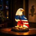Eagle Night Light Boho Retro 3D Resin Animal Table Lamp – Stained Glass Style LED Bedroom Desk Lamp, Creative Home Decor Gift for Birthday Christmas