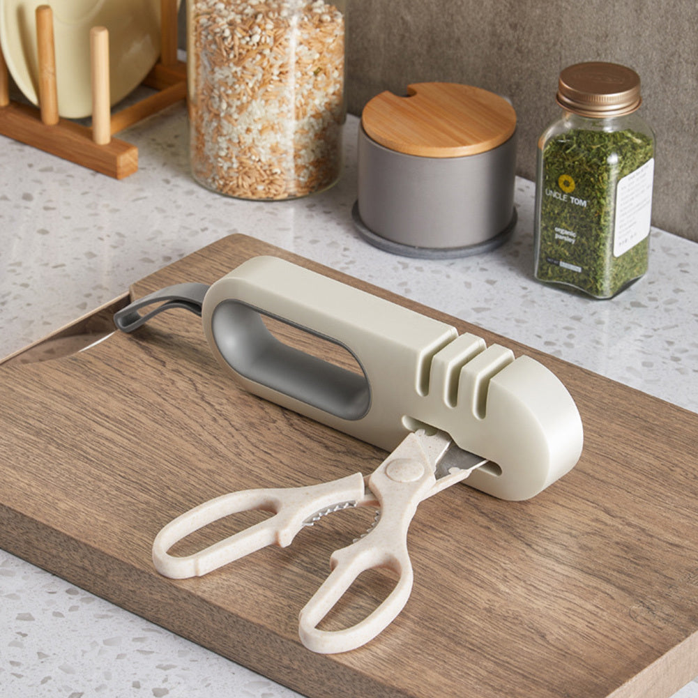 4-Stage Knife Sharpener Professional Manual Sharpener - Multi-Purpose Kitchen Knife Sharpener for Ceramic, Scissors & Hunting Knives, Anti-Slip Ergonomic Handle, Stone Design Blade Sharpener