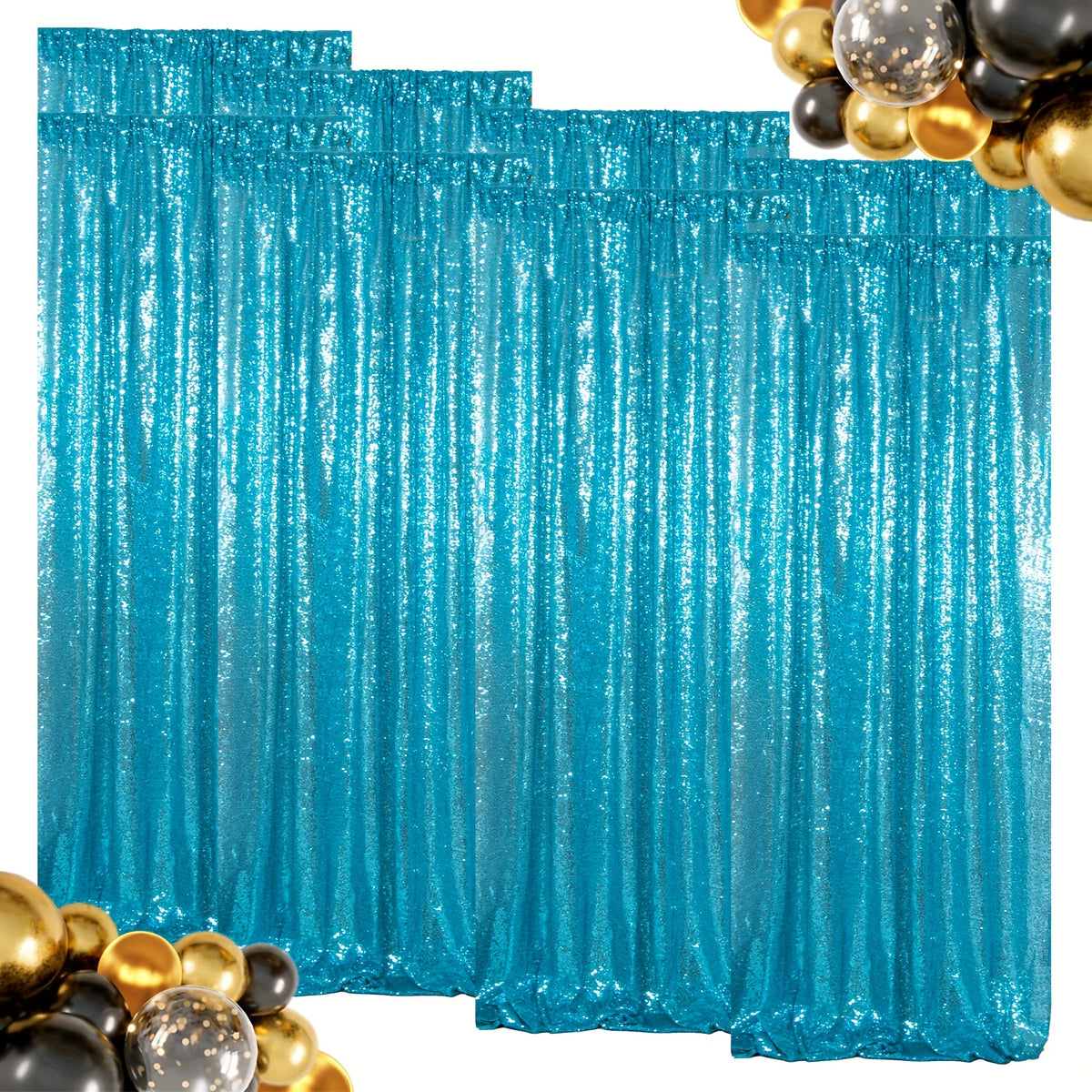 Sequin Backdrop Curtains – Glitter Party & Wedding Background Panels, 2ft×8ft per Panel, 4/6/8 Panel Sets, 29 Colors for Birthday, Stage, Bridal & Event Decor