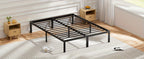 Metal Platform Bed Frame with Steel Slat Support | No Box Spring Needed | Under-Bed Storage | Easy Assembly | Noise-Free | Black | Twin Full Queen King