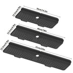 Silicone Sink Drying Mat & Faucet Splash Pad with Sponge Holder – Wave Pattern, 5° Drainage Slope, Heat-Resistant, 3 Sizes & 3 Colors for Kitchen & Bathroom Counter