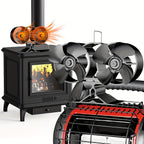 Wood Stove Fan 8-Blade Dual Motor Heat Powered Fireplace Fan for Wood Log Burner Stove Buddy Heater No Electricity Required Silent Operation Model 800B7 500J