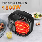 1500W Electric Deep Fryer 84.54oz – Non-Stick Basket, Adjustable Temperature Control, Viewing Window & Removable Lid | Easy Clean | Black & White