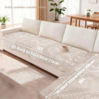 Plush Sofa Cover Faux Rabbit Fur Non-Slip, Thickened Quilted Sofa Cushion Cover Machine Washable, Warm Breathable Pet-Friendly Couch Pad for Living Room, Bedroom & Office