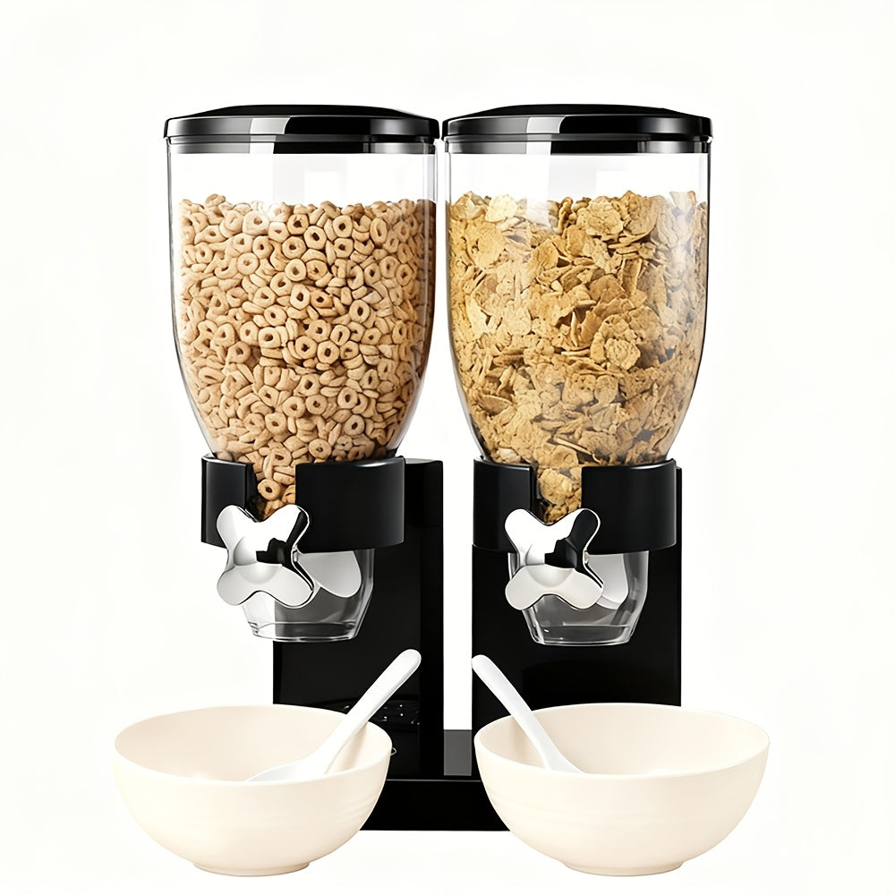 Dry Food & Candy Dispenser with Spoon, Bowl & Lid – 17.5oz Countertop Snack Organizer for Pantry, Oatmeal, Nuts, Granola & Treats
