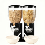 Dry Food & Candy Dispenser with Spoon, Bowl & Lid – 17.5oz Countertop Snack Organizer for Pantry, Oatmeal, Nuts, Granola & Treats