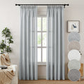 Burlap Textured Semi-Sheer Curtains Rod Pocket 2-Panel Set | Light Filtering Farmhouse Drapes for Living Room Bedroom Bathroom, W52" × H84"/96"/108", Light Grey Natural White