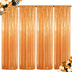 Sequin Curtains Backdrop 4 & 6 Panels 2x8FT - Shimmer Glitter Party Backdrop Curtain for Wedding Birthday Bachelorette Photo Booth, 25 Colors Reusable Event Decoration