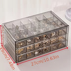 Acrylic Jewelry Storage Box 72/120 Slots Layered Organizer – Large Capacity Display Case for Earrings, Necklaces, Bracelets, Rings & Watches – Clear Stackable Jewelry Organizer Box for Women