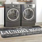 Non-Slip Runner Rug with Rubber Backing Machine Washable Gray Wood-Tone Farmhouse Floor Mat for Hallway Bathroom Laundry Room Multiple Sizes