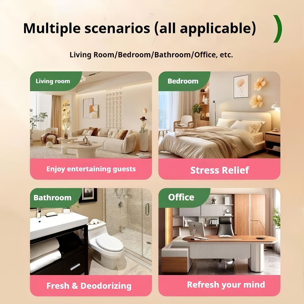 Essential Oil Refill Set 4 Bottles for Humidifier & Aromatherapy Diffuser | Slow-Release Fragrance Technology, Long-Lasting Calm Luxurious Home Atmosphere, Air Freshener Scent Refill
