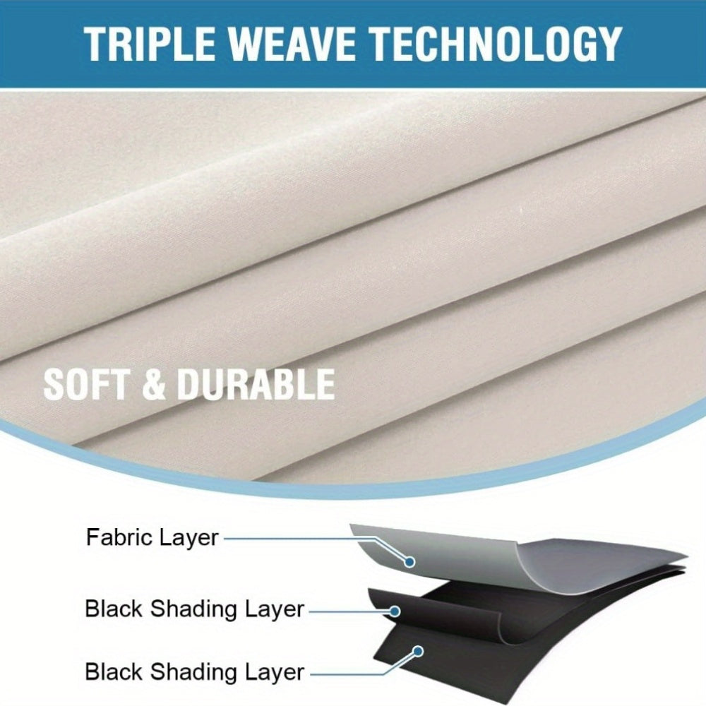 Blackout Curtains 2 Panels 100% Room Darkening 96 Inch Long – Triple Weave Thermal Insulated Back Tab & Rod Pocket Window Drapes for Bedroom & Living Room