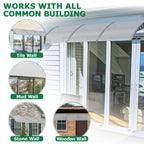 Polycarbonate Door Window Awning Canopy UPF50+ UV Rain Snow Protection Outdoor Entry Overhang 80x40 120x40 Hollow Sheet Clear Brown