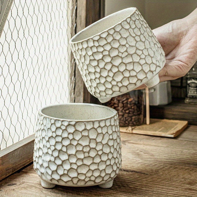 Pine Cone Ceramic Kitchen Tool Holder – Three-Legged Utensil Crock & Decorative Storage Jar for Countertop, Desk & Home Organizer | Personalized Ornament Jar