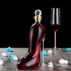 High-Heel Shoe Decanter – Handmade Lead-Free Crystal Glass with Stopper, 750ml Transparent Glossy Wine Decanter for Kitchen, Dining & Home Decor, Valentine’s Day & Holiday Gift