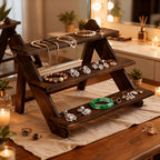 3/4/5-Tier Wooden Display Stand – Vintage Rustic Multi-Purpose Vertical Shelf for Home, Store, Bakery & Events | Jewelry, Dessert & Cupcake Display Rack