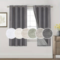 100% Blackout Linen Textured Curtains – Thermal Insulated Noise Reducing Grommet Window Drapes | 2-Panel Set for Bedroom, Living Room & Hall | 6 Neutral Colors