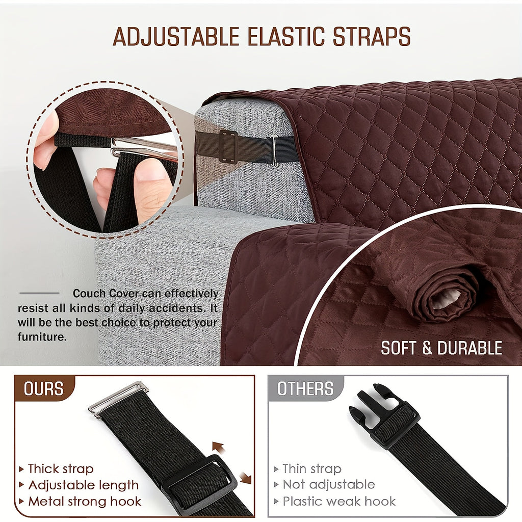 Sofa Cover All Season Stretch Couch Slipcover - Machine Washable, Pet & Dog Friendly, Fits 2/3/4 Seater, Drawstring, Anti-Slip Polyester Furniture Protector for Living Room