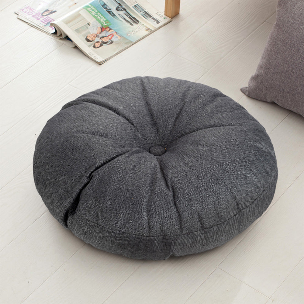 Round Seat Cushion 40x40cm 15cm Thick Firm Futon Meditation Mat Removable Linen Cover Chair Pad for Office Dining Chair Home Decor All Seasons Christmas