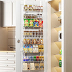Over The Door Pantry Organizer Heavy Duty Metal – 6 or 8 Tier Door Mounted Storage Rack for Kitchen, Pantry & Spice Management, Holds 80 LBS