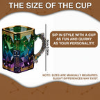 Gradient Constellation Coffee Cup with Dragon Handle - Retro Espresso Tea Cup for Home & Office, Unique Halloween Festival Gift for Game Enthusiasts, Includes Gift Box & Digital Painting