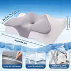 Memory Foam Cervical Support Pillow – Slow Rebound Breathable Arch Pillow for All Sleeping Positions, Neck & Spine Relief, Soft Multifunctional Bed Pillow & Family Gift
