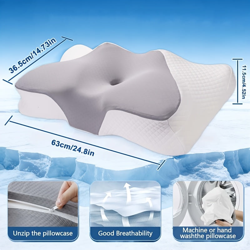 Memory Foam Cervical Support Pillow – Slow Rebound Breathable Arch Pillow for All Sleeping Positions, Neck & Spine Relief, Soft Multifunctional Bed Pillow & Family Gift