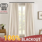 Blackout Curtains for Living Room & Bedroom - 100% Blackout Textured Panels, Thermal Insulated, Rod Pocket & Clip Rings, Multiple Sizes & Colors