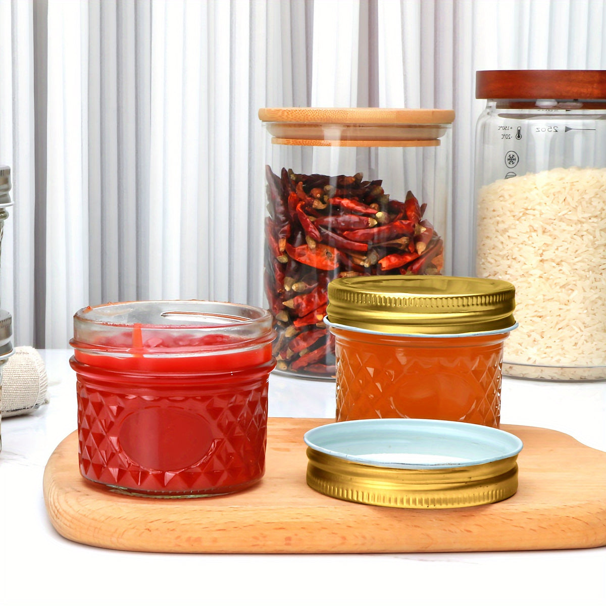 4oz Mason Jars with Lids – Silvery Canned Jelly Jars for Jam, Honey, Spice, Wedding Favors & Kitchen Storage (12/48 Pack)